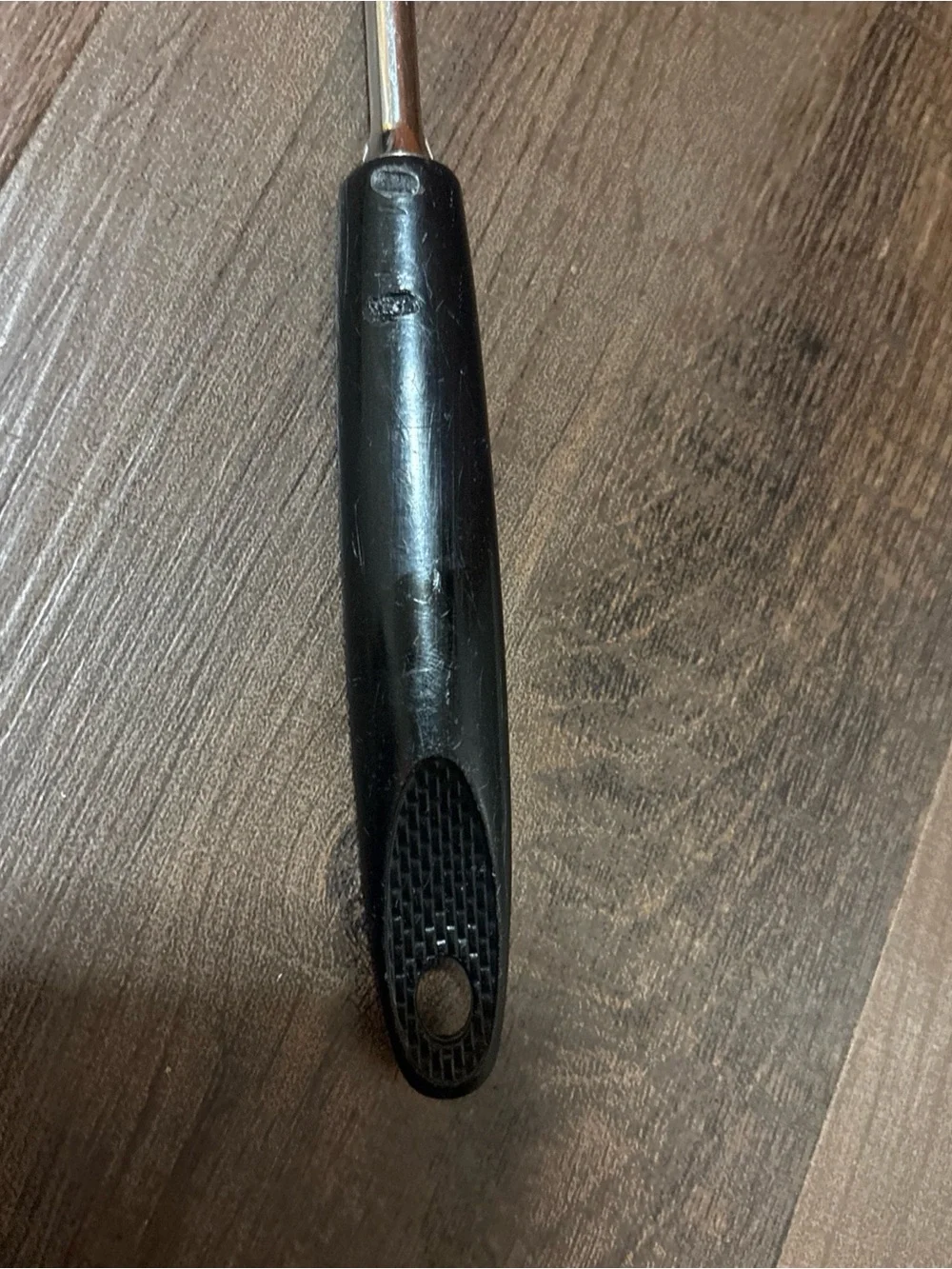 Vtg Ecko Stainless Steel Slotted Spatula with Black Handle